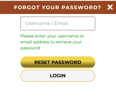 Modulo di recupero password su Winorama casino per ripristinare l'accesso all'account